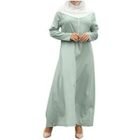 Seksi crna haljina za žene Ženske ljetne haljine za žene muslimanske patentne patentne patentne pauzeje,