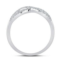 Dijamantna ponuda 10kt bijela zlatna žena Okrugli dijamantski beskonačni prsten CTTW