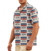 4. jula muška havajska majica USA Nacionalna zastava košulja 3D 3D Print na otvorenom ulicom kratkih rukava odjeća odjeća Vintage Sports Fashion Stredwear