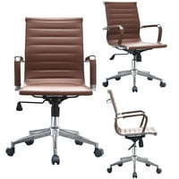 2xHome ergonomska executive stolica Mid straga PU koža s naslonom za ruke Podesiva visina sa kotačima