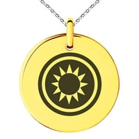 Svjetlosni element od nehrđajućeg čelika ugravirani mali medaljon krug šarm privjesak ogrlica