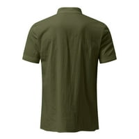 Klasična retro košulja za muške majice Top Muške ogrlice kratkih rukava s kratkim rukavima dolje majica lana majica