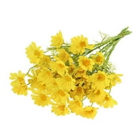 Daisy veštačko cvijeće sa dugim stabljikom - Epicgadget Yellow Deaisies Cvijeće Aranžman Fall Fau svileni cvijet za DIY Wedding Bukets Crafts Dekor Centerpije za zabavu