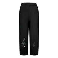 Absuyy casual pantalone za žene Ljeto ravne ležerne sa labavim dugim hlačama u srednjem struku crne