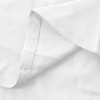 CETHRIO Ljetna haljina za žene - modni casual reverl košulja s dugim rukavima za vezanje dugih rukava bijela