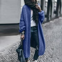Ženski kardigan dugačak dugi rukav dugačak džemper s kapuljačom kapuljačom Jesen i zimski kardigani