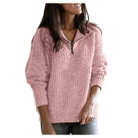 Miayilima Ženske majice Zimska dugih rukava s patentnim zatvaračem za odmor od punog boca džemper top bluza