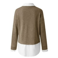 Džemper za žene Ženska zimska dugih rukava za odmor sa punim bojama od punog bluza