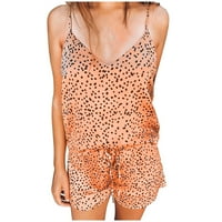 Jsaierl pidžame za žene postavljene dame Leopard Print Suspender V-izrez modni noćni set dvodijelni