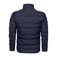 Fatuov Jean Jackets za muškarce Modni džep za uklanjanje zasebljuje čvrstog zatvarača sa zimskim pamučnim mornaričkim jakni