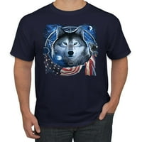 Divlji Bobby, američka zastava Patriotski vuk sanjajući životinjsku ljubavnicu Muška grafička majica,