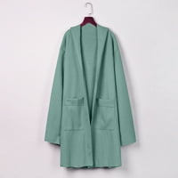 Ženski vrhovi Ležerne prilike dugim rukavima s dugim rukavima Kardiganska odjeća za draped otvorene prednje jakne Mint Green 2x