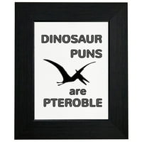 Dinosaurus su pteroble - urnebesni grafički uokvireni print zid ili opcije nosača stola