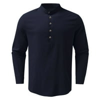 Modni brendovi muškarci majice dugih rukava za čišćenje bavljenja pulover Henley opuštena fit majica