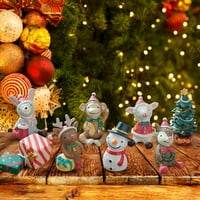 Dainzusyful poklon kartice Božićne čestitke Božićni crtani mini životinjski smoli ukras božićni ukras