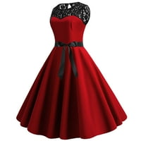 TIQKATYCK Vintage haljina za žene, žene Vintage 1950-ih retro bez rukava bez rukava Split Solid Party