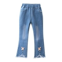 Leodye Clearence Kids Girls Sweet Boe Flares hlače pantalone traperice hlače plave 2-3 godine