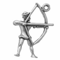 Sterling srebrni 24 Unise bo lančani 3D Robin Hood Archer Privjesak ogrlica