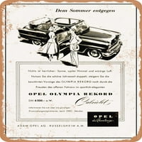 Metalni znak - Opel Olympia Rekord Cabriolet Njemačka Vintage ad - Vintage Rusty Look