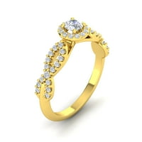Ovlašteno Carat TW Diamond Infinity Angažman prsten u 10k žutom zlatu
