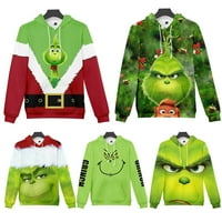 Christmas Grinch Ležerne duksere Sretan Božić tanka dukserica za unise Xmas Holiday Pulover Top