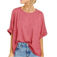 Žene plus veličine vrhovi za slobodno vrijeme s kratkim rukavima, ljetna bluza s majicom s