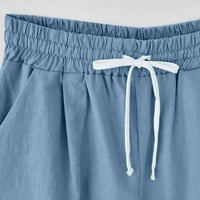 Žene Ljeto Visoko struk pamučni pamučni pamučni pantaloni hlače kratke hlače na plaži na plaži Džepni
