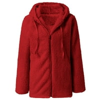 Hinvhai zimski kaputi jakne za žene čišćenje ženske jakne za toplu Fau kaput zimski patentni patentni patentni patentni dugi rukavi odjeća