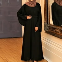 Ženske haljine Ženska Boho haljina za odmor scoop vrat rukavac Maxi Solid Maxi Black XL