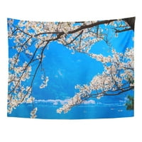 Vrijeme Cherry Blossom u Arashiyama Kjoto View Fuji Zidna umjetnost Viseća tapiserija Kućni dekor za