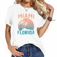 Miami Beach Tropički ljetni odmor Retro Miami F Cool Graphic Tees za žene, udobne i elegantne