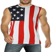 Patriotske američke zastava zvijezde i pruge muški tenk mišića