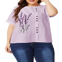Ženska majica kratkih rukava Top Retro cvjetna vezena bluza FZH