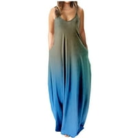 Ljetne haljine za žene plus veličine gradijentna haljina dugačka kamisola haljina V izrez Haljine s