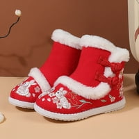 CAICJ TODDLER cipele kratke čizme za toddler Gilrs platna cipela gumene jedinice tople zimske čizme za snijeg veze cipele cipele za djevojčice