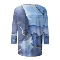 WHLBF Žene odobrenje ispod $ plus veličina, ženska modna tiskana majica Srednjove rukava Bluza okrugli vrat Ležerne vrhove