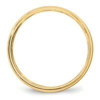 Carat u karatsu 10k žuti zlatni široki bed lagana milgrain pola okruglog vjenčanog prstena -7