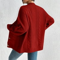 Cuhas ženske modne džempere za žene plus veličine kabela dugih rukava pletene otvorene prednje kardigan