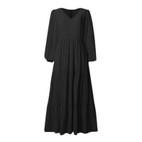 Ljetne haljine za žene dugih rukava s dugim rukavima LOFL LOGE haljina na plaži crna crna 5xl