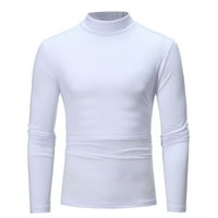 Košulje za muškarce Jesen Turtleneck Top bluza Majica Zimske boje dugih muških rukova Muške bluusemenove haljine majice bijela + 3xl