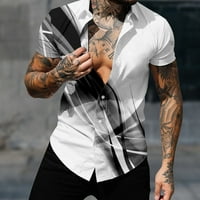 Auroural Man Odjeća za uklanjanje odjeće Muška modna casual tipke Ispis partwown bluza s kratkim rukavima
