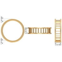 Baguette Cut Moissanite Band prsten, poluvreme za muškarce - D-vs ocjena, 14k žuto zlato, US 4.00