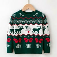 Toddler Boy Girl Božićni džemper Bluza Pulover Knit Crewneck Duge rukave s dugim rukavima Xmas