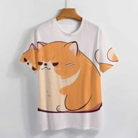 Puna tiskana majica narančasta mačka slatka bo sve-ispis majica komforno, jedinstveni dizajn fini šavovi prozračne tkanine