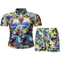 Capreze muška košulja postavljena remel Hawaii odijela Kratki rukav Havajski setovi Slim Fit košulje