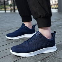 Jednostavne čvrste boje čipke sportske cipele za muškarce lagane mrežice prozračne cipele za hodanje