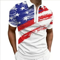4. jul Dan nezavisnosti Muška polo majica 3D digitalni tisak rever sa zatvaračem kratkih rukava Ležerne