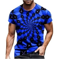 Muška grafička majica 3D šareni ispisani kratki rukav Atletic Trčanje teretane Ležerne prilike Moda