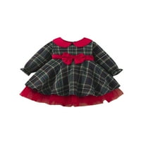 Odjeća za božićnu toddler dječja odjeća odjeća od outfit Bowknot Plaid party princeze haljine za djevojčice