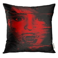 Vrišti 3d žene vrišti u mraku s efektom gljetkice horor dizajn filmskog dizajna jastučni jastučni jastučni